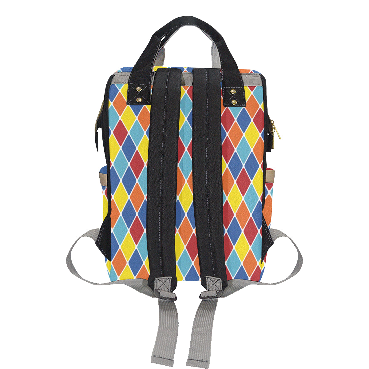 Harlequin Pattern Print Design 01 Diaper Bag Backpack