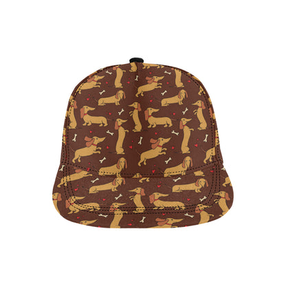 Dachshund Happy Print Pattern Snapback Cap
