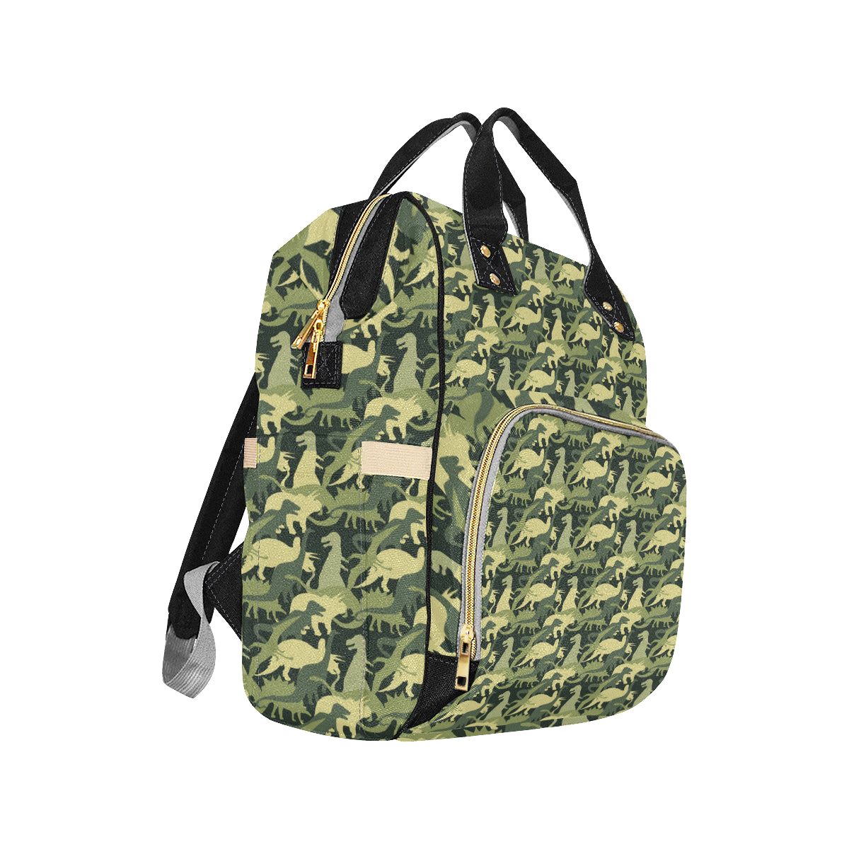 Camouflage Dinosaur Pattern Print Design 03 Diaper Bag Backpack