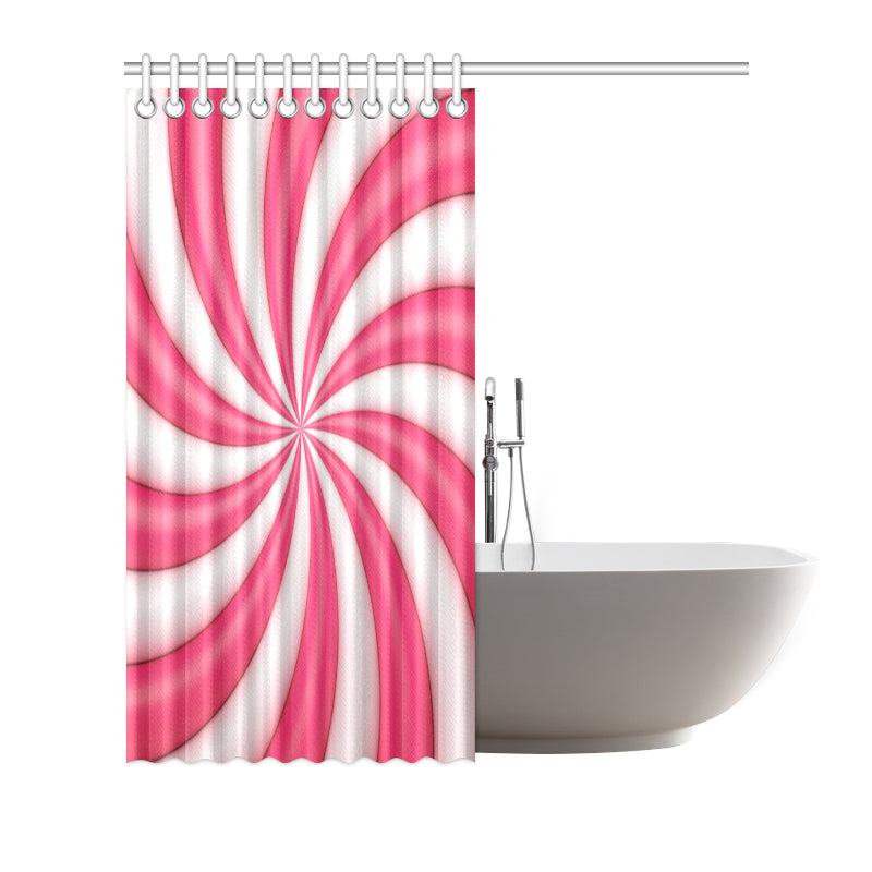 Vortex Twist Swirl Candy Print Shower Curtain