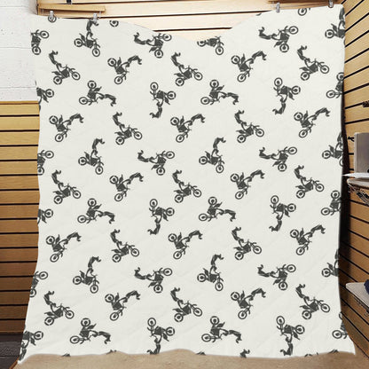 Motocross Pattern Print Design 03 Premium Quilt