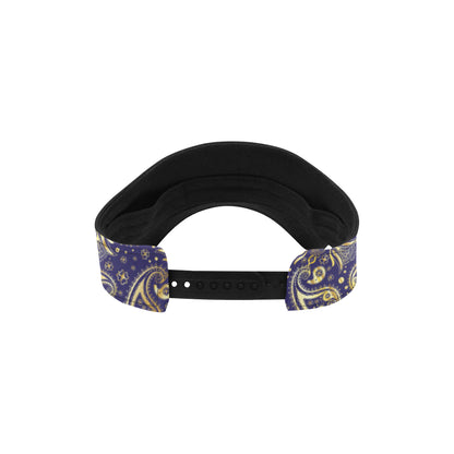 Paisley Blue Yellow Design Print Unisex Sun Visor