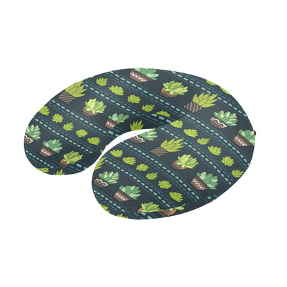 Cactus Pattern Print Design 07 U-Shaped Travel Neck Pillow