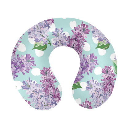 Lilac Pattern Print Design 02 U-Shaped Travel Neck Pillow