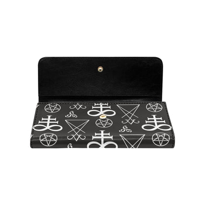 Pentagram Pattern Print Design A04 Women's Trifold Wallet