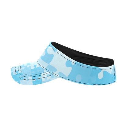 Puzzle Blue Pattern Print Design A04 Unisex Sun Visor