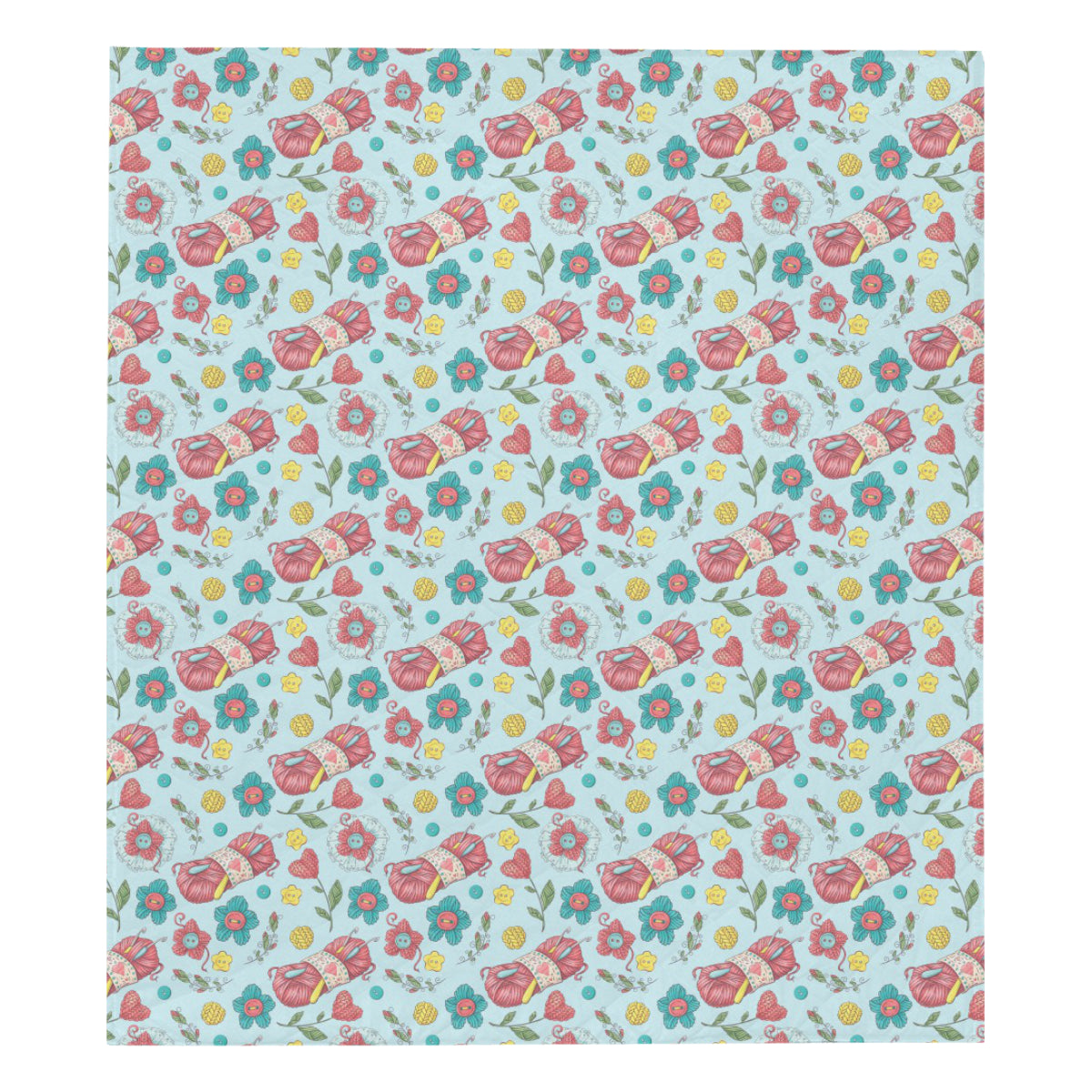 Crochet Pattern Print Design 01 Premium Quilt