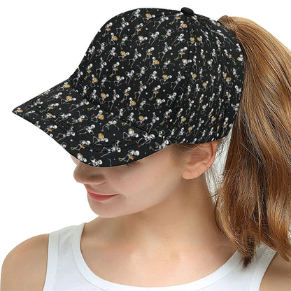 Skeleton Dance Print Snapback Cap