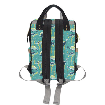 Sea Turtle Pattern Print Design T08 Diaper Bag Backpack