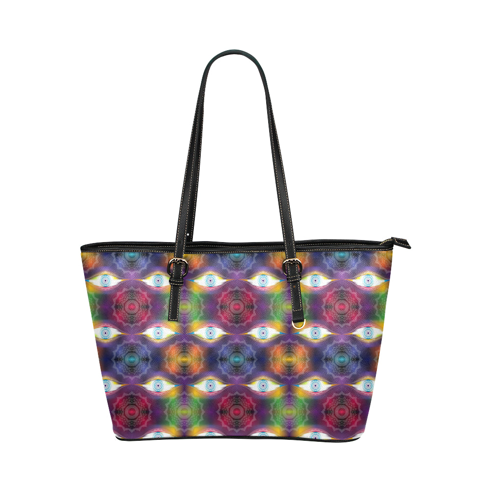 Chakra Eye Print Pattern Leather Tote Bag