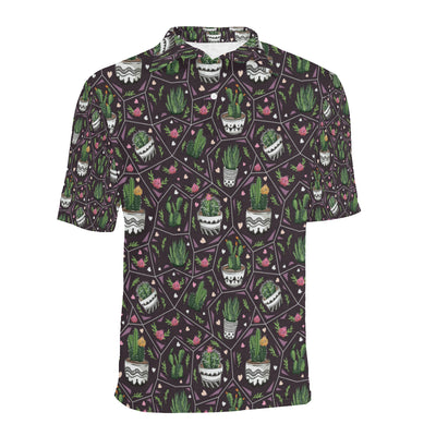 Cactus Pattern Print Design 03 Men Polo Shirt