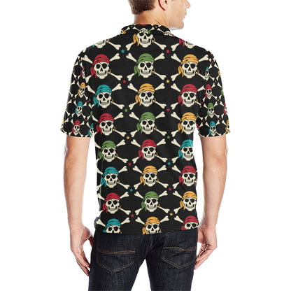 Pirate Pattern Print Design A01 Men Polo Shirt
