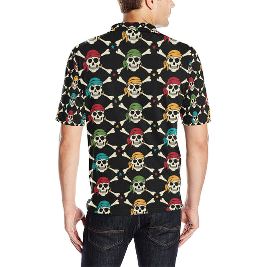 Pirate Pattern Print Design A01 Men Polo Shirt