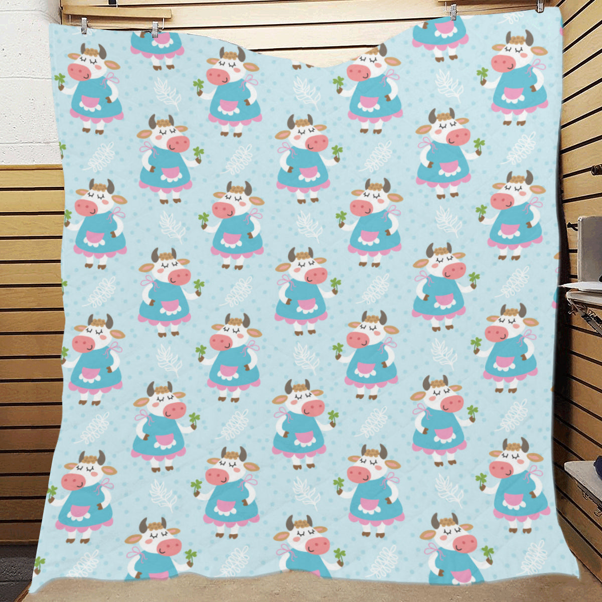 Cattle Happy Pattern Print Design 03 Premium Quilt