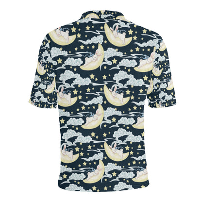 Rabbit Sleeping Pattern Print Design RB08 Men Polo Shirt