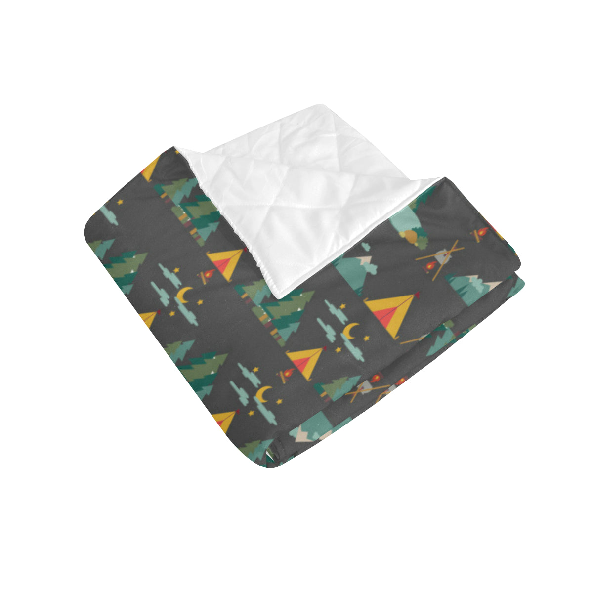 Camping Tent Pattern Print Design 03 Premium Quilt
