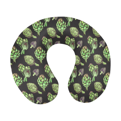 Artichoke Pattern Print Design 02 U-Shaped Travel Neck Pillow