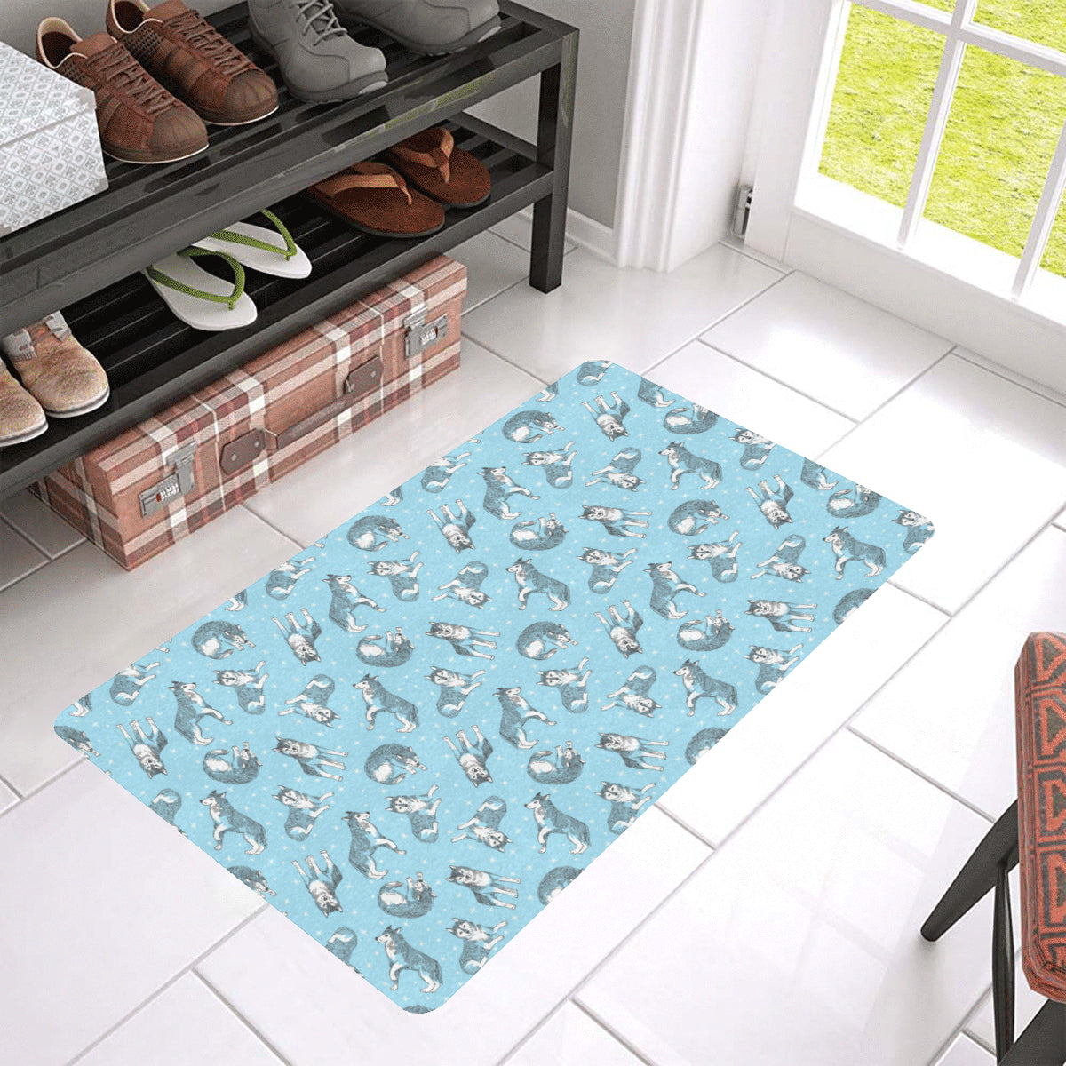 Wolf Design Print Pattern Rubber Doormat