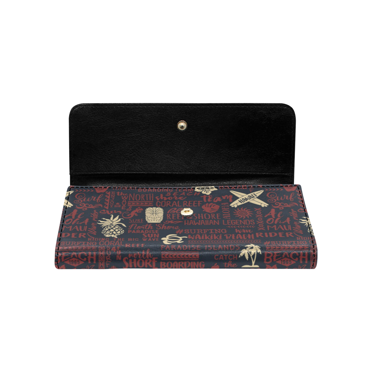 Hawaiian Themed Pattern Print Design H017 Women's Trifold Wallet