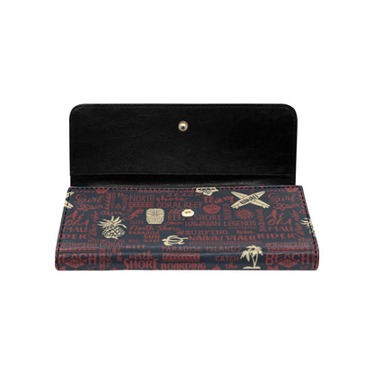 Hawaiian Themed Pattern Print Design H017 Women's Trifold Wallet