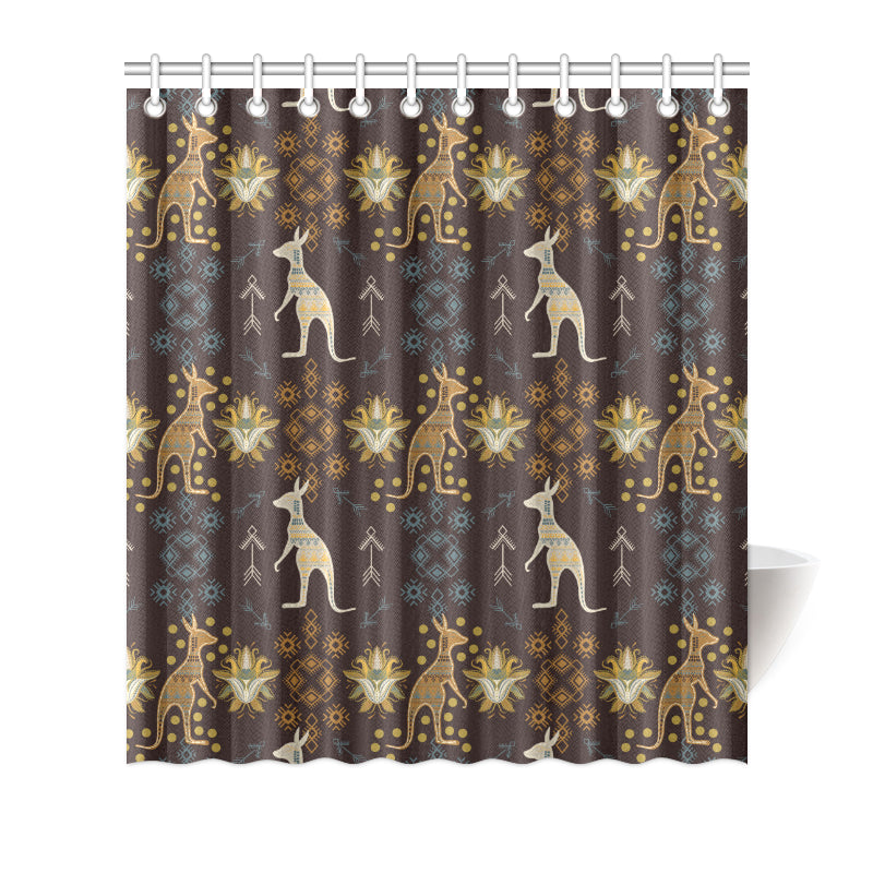 Kangaroos Pattern Print Design 03 Shower Curtain