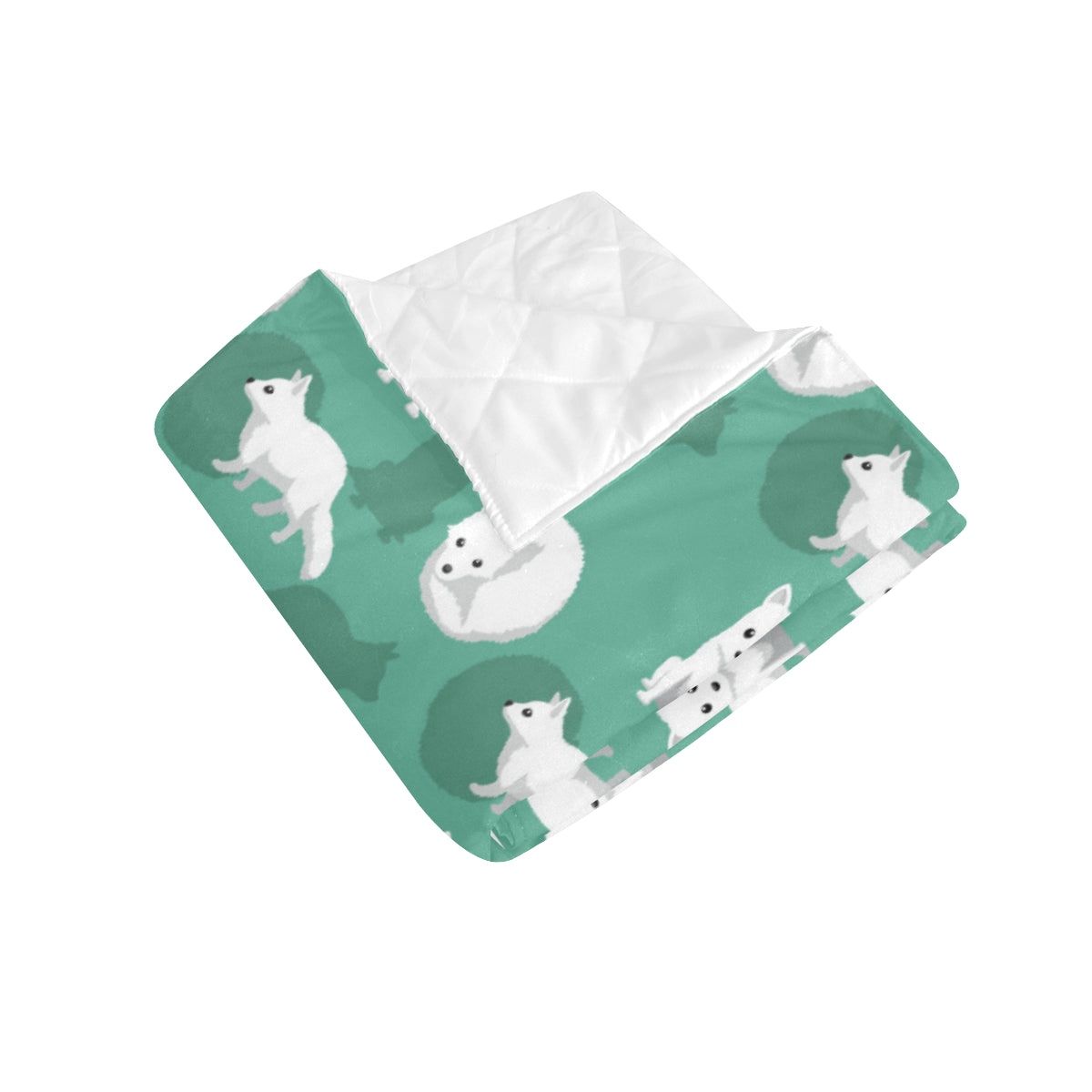 Arctic Fox Pattern Print Design Premium Quilt