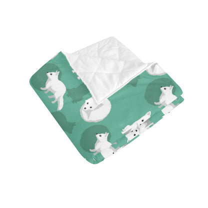 Arctic Fox Pattern Print Design Premium Quilt