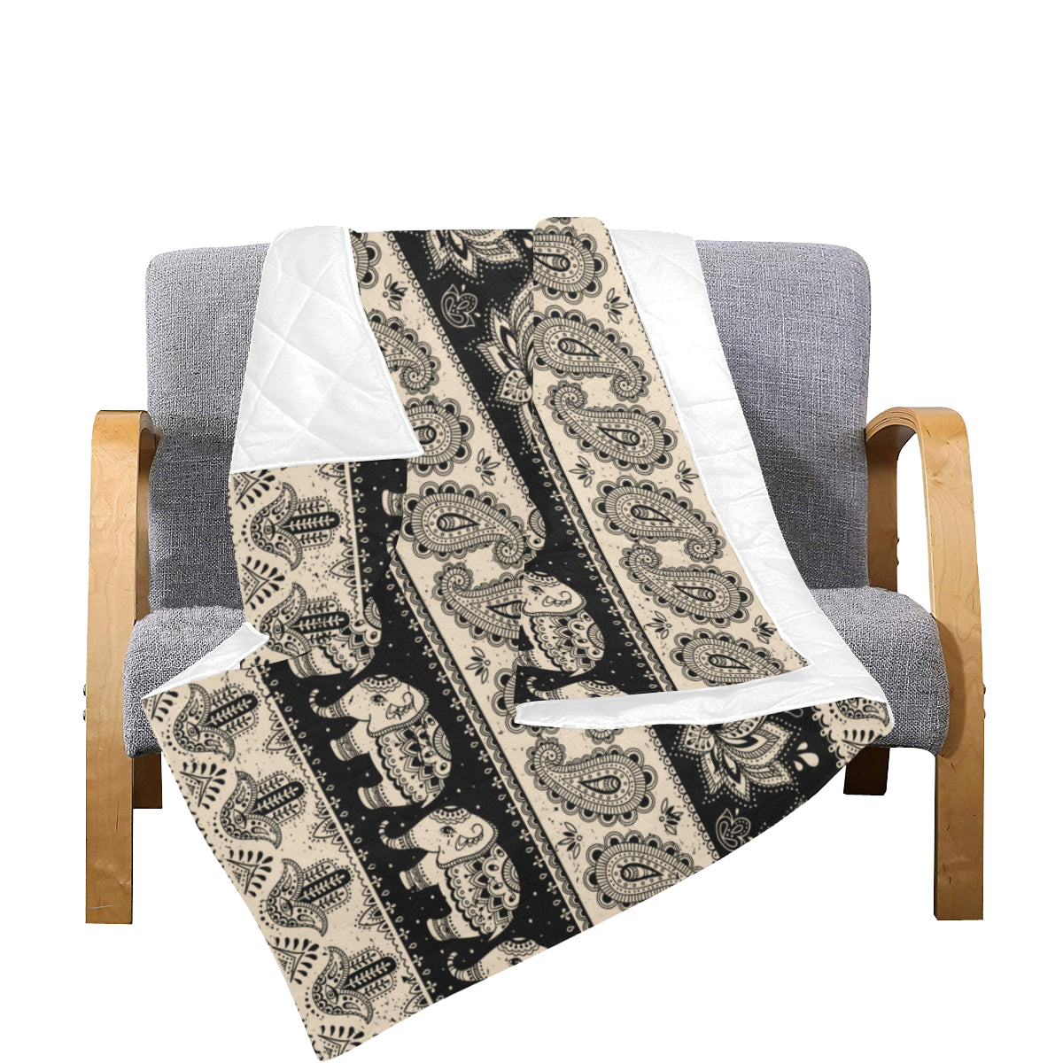 Elephant Hansa Lotus Pattern Premium Quilt