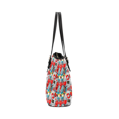 Phlebotomist Medical Themed Leather Tote Bag