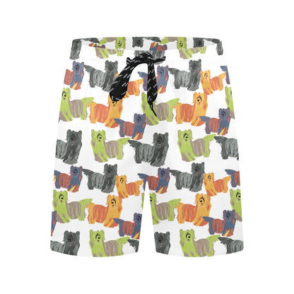 Skye Terriers Print Design LKS301 Men's Swim Trunks Beach Shorts