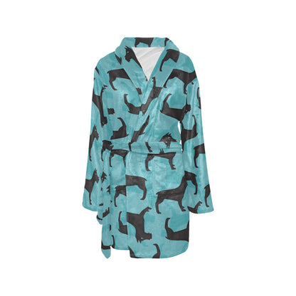 Schnauzers Pattern Print Design A01 Women's Fleece Robe