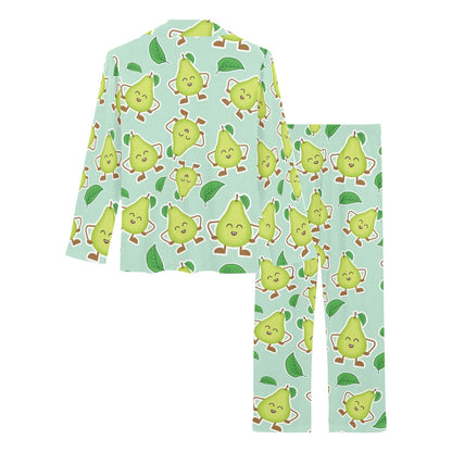 Avocado Pattern Print Design AC011 Women's Long Pajama Set