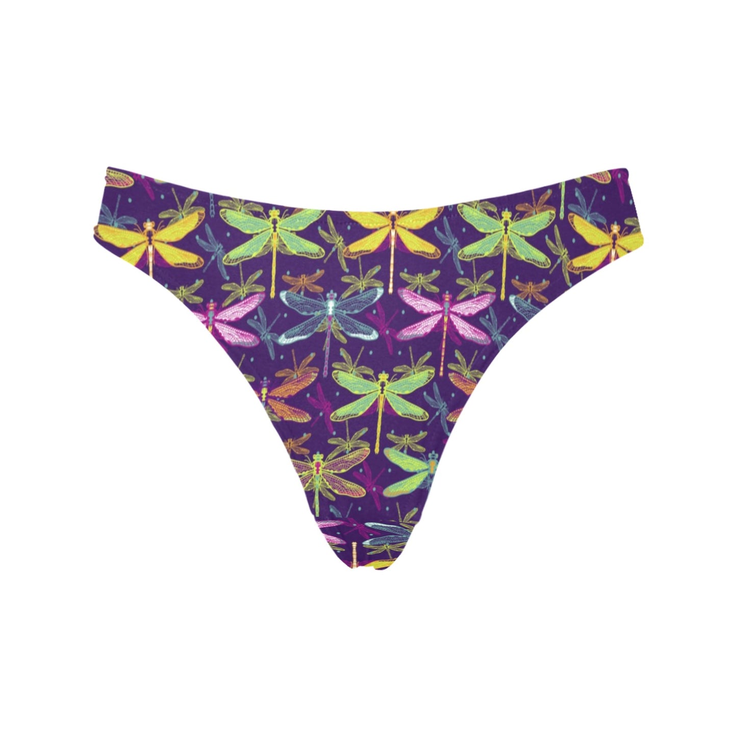 Dragonfly Neon Color Print Pattern Women's Thongs