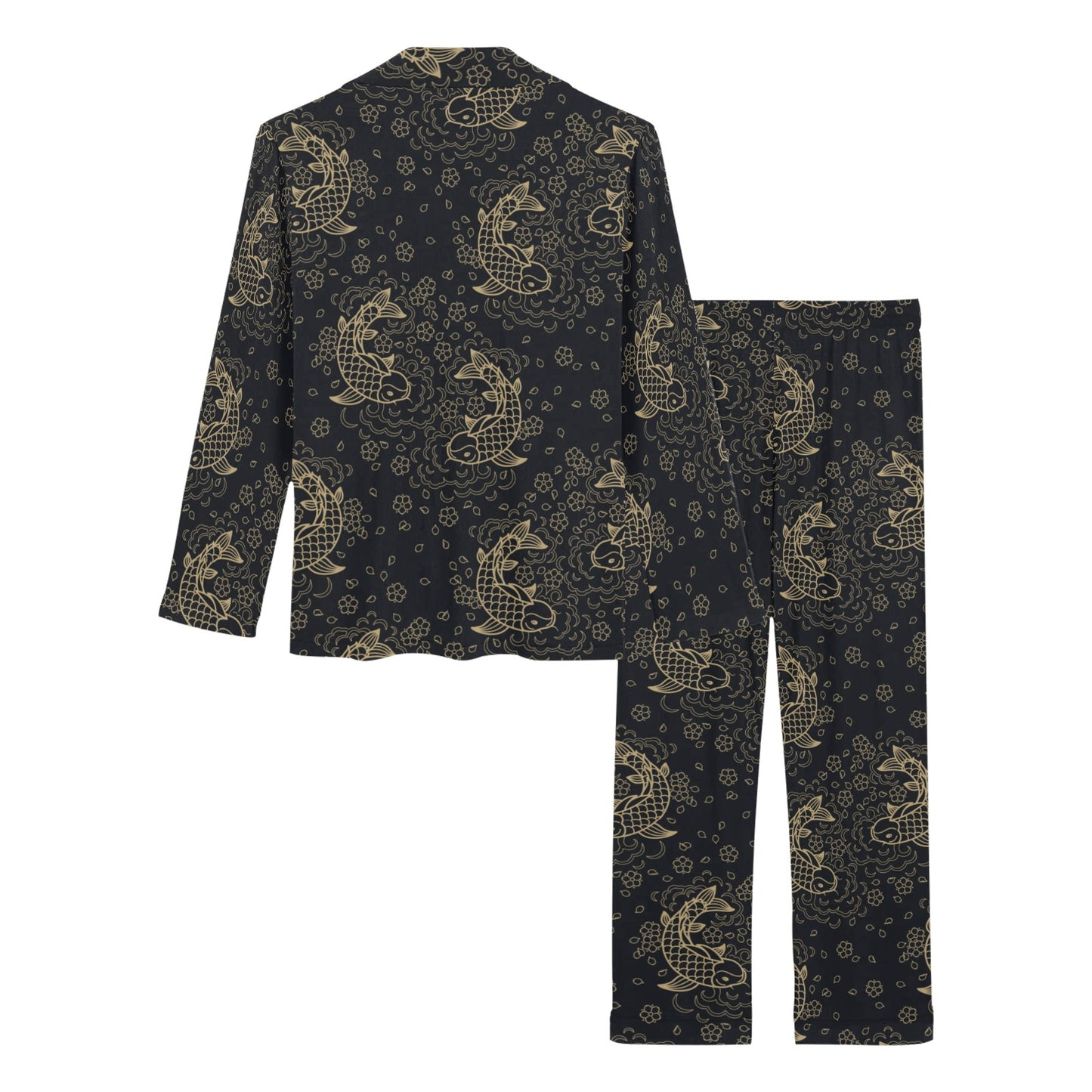 KOI Fish Pattern Print Design 02 Women's Long Pajama Set