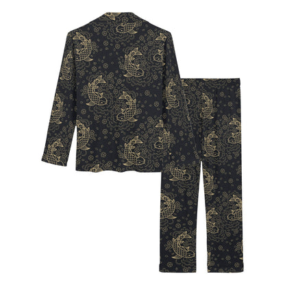 KOI Fish Pattern Print Design 02 Women's Long Pajama Set