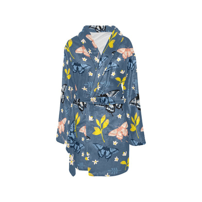 Monarch Butterfly Pattern Print Design 02 Women's Fleece Robe