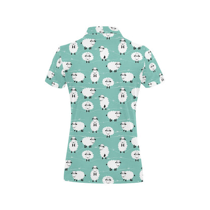 Sheep Print Design LKS404 Women's Polo Shirt