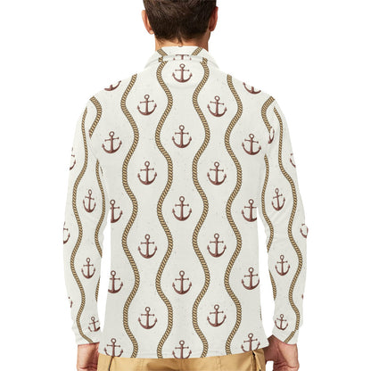 Anchor Classic Long Sleeve Polo Shirt For Men's