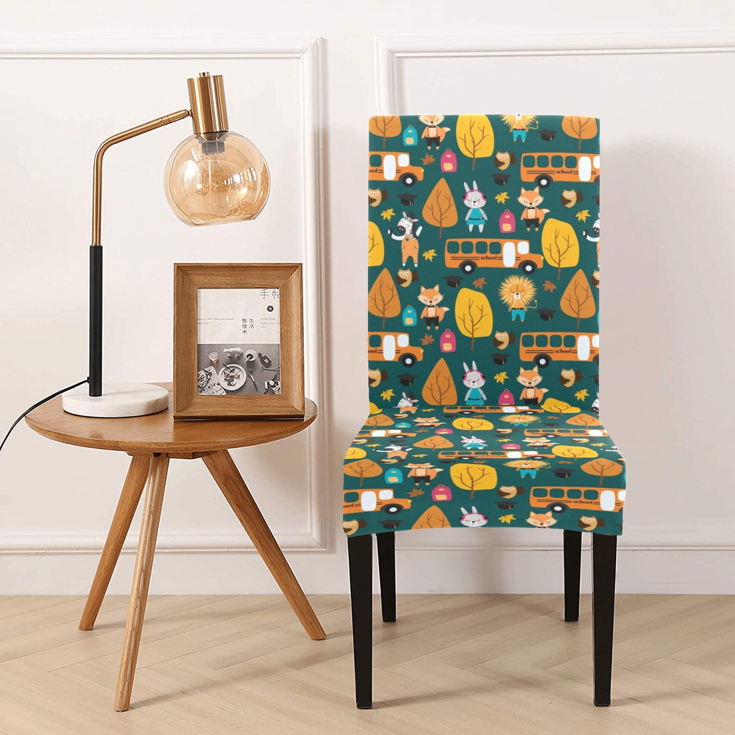 School Bus Print Design LKS309 Dining Chair Slipcover