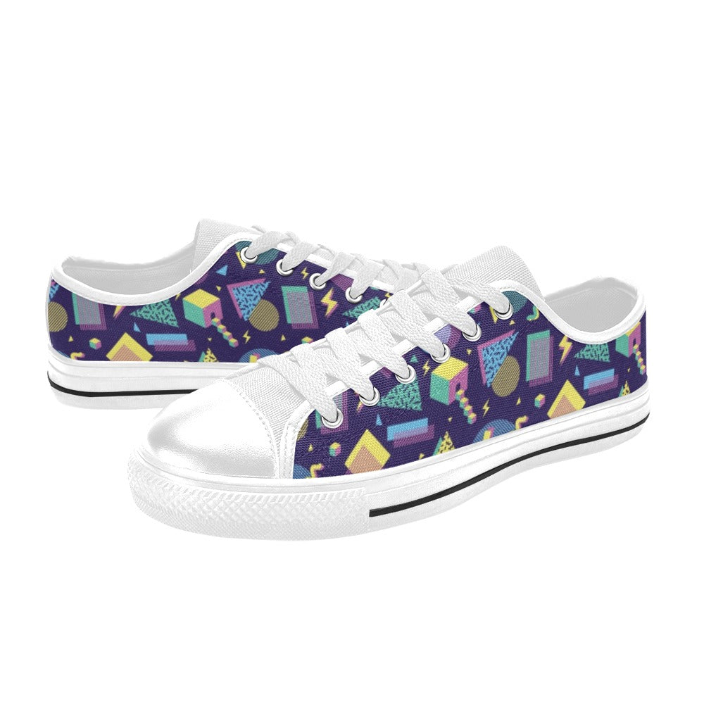 Geometric Print Design LKS401 Women's White Low Top Shoes