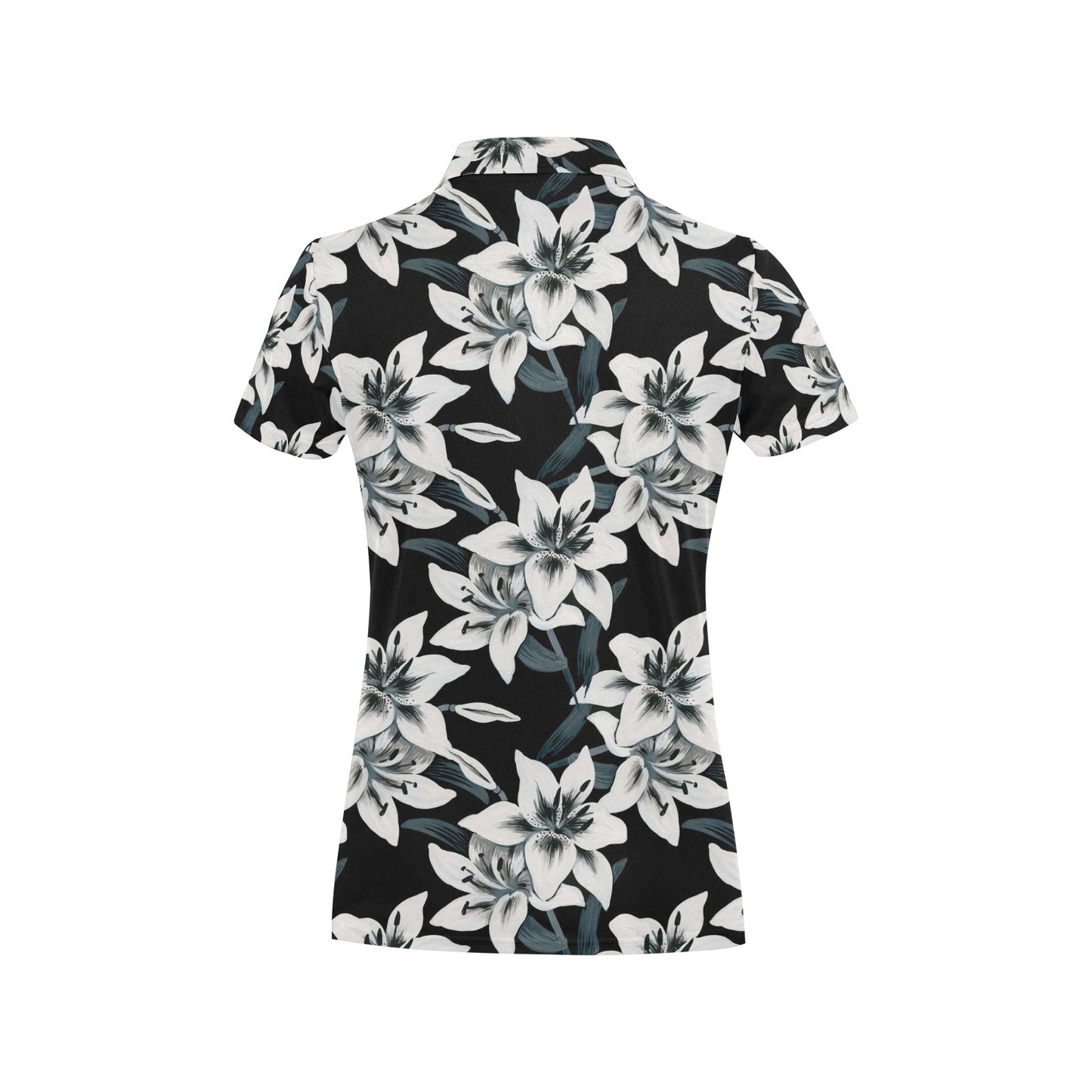 Lily Pattern Print Design 03 Women's Polo Shirt