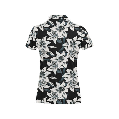 Lily Pattern Print Design 03 Women's Polo Shirt