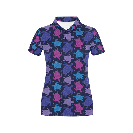 Sea Turtle Print Design LKS309 Women's Polo Shirt