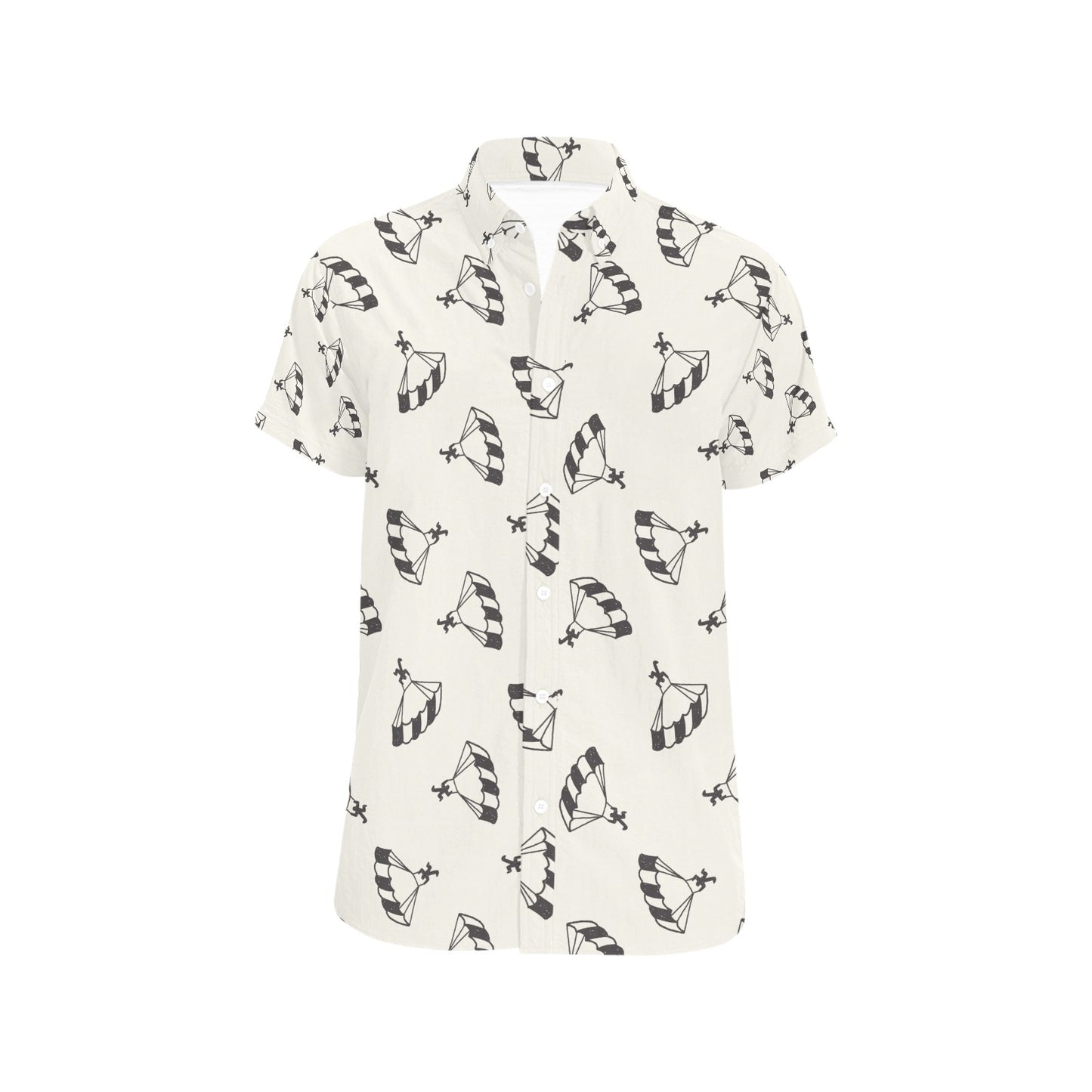 Skydiver Print Design LKS301 Men Short Sleeve Button Up Shirt