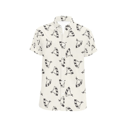 Skydiver Print Design LKS301 Men Short Sleeve Button Up Shirt