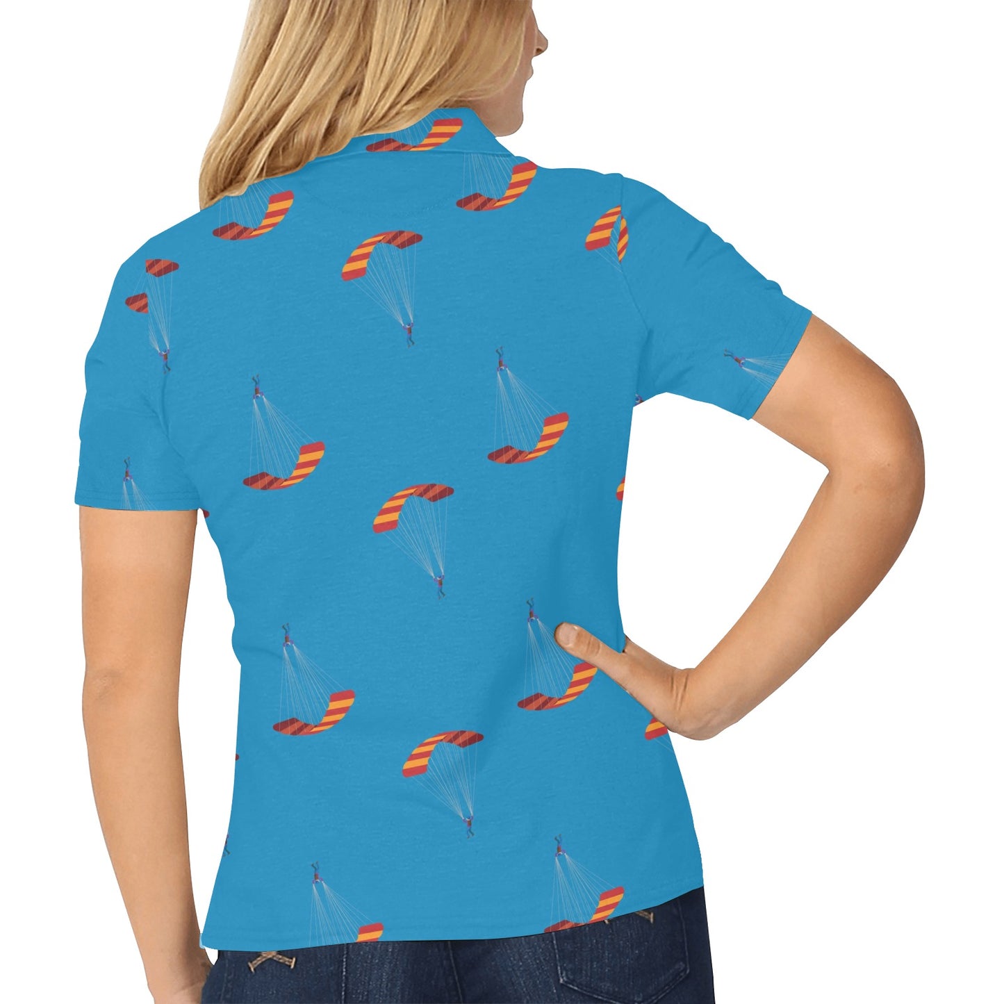 Paratrooper Pattern Print Design A01 Women's Polo Shirt