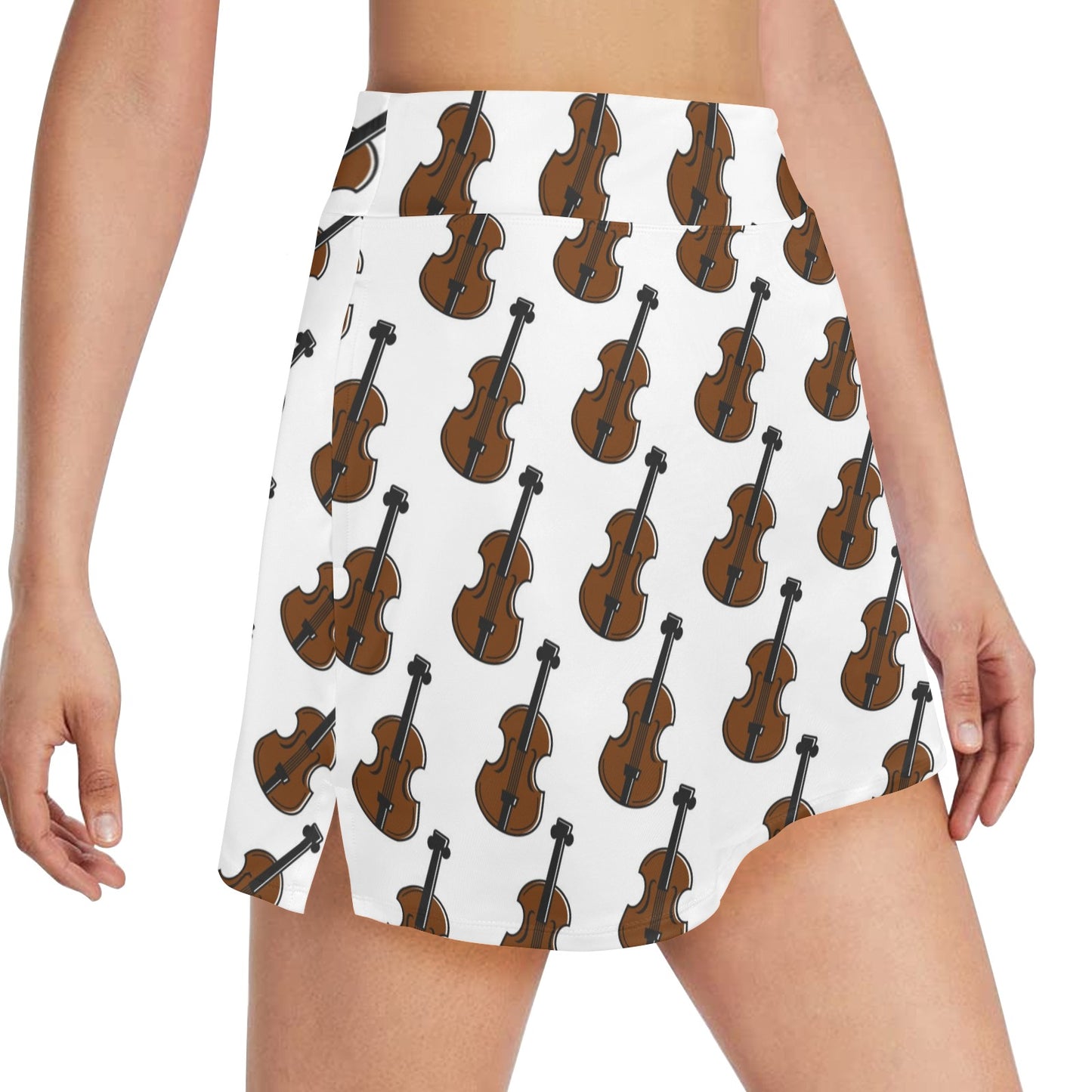 Violin Print Design LKS405 17" Golf & Pickleball Skort with Pockets