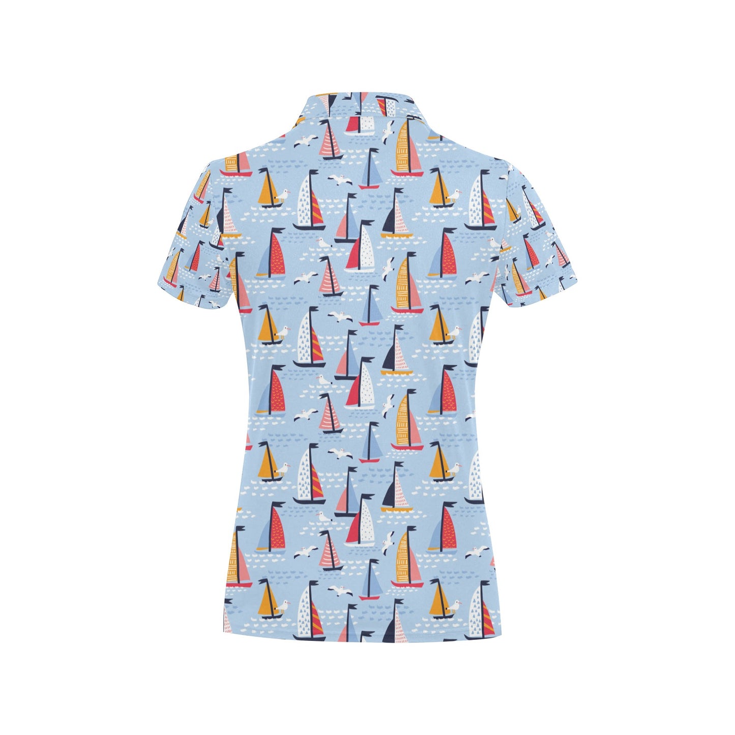 Sailboat Print Design LKS304 Women's Polo Shirt