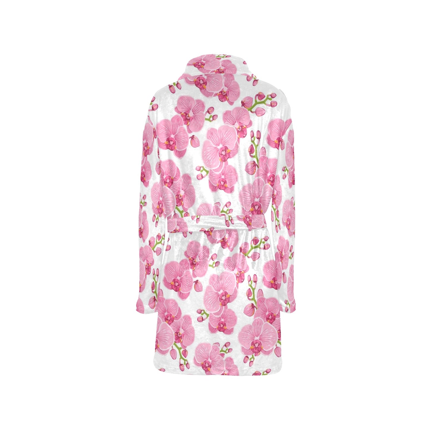 Orchid Pink Pattern Print Design OR07 Women's Fleece Robe