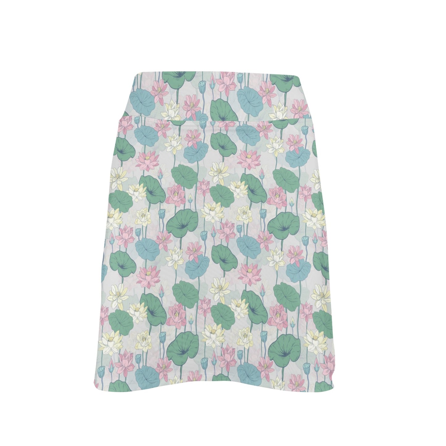 Water Lily Print Design LKS305 17" Golf & Pickleball Skort with Pockets